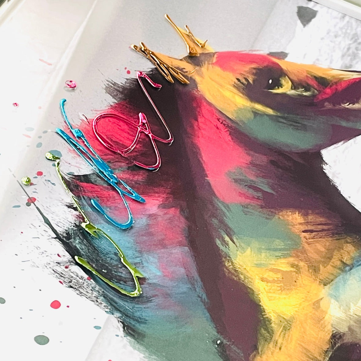 Colourful Horse Art- Liquid Foil Finished