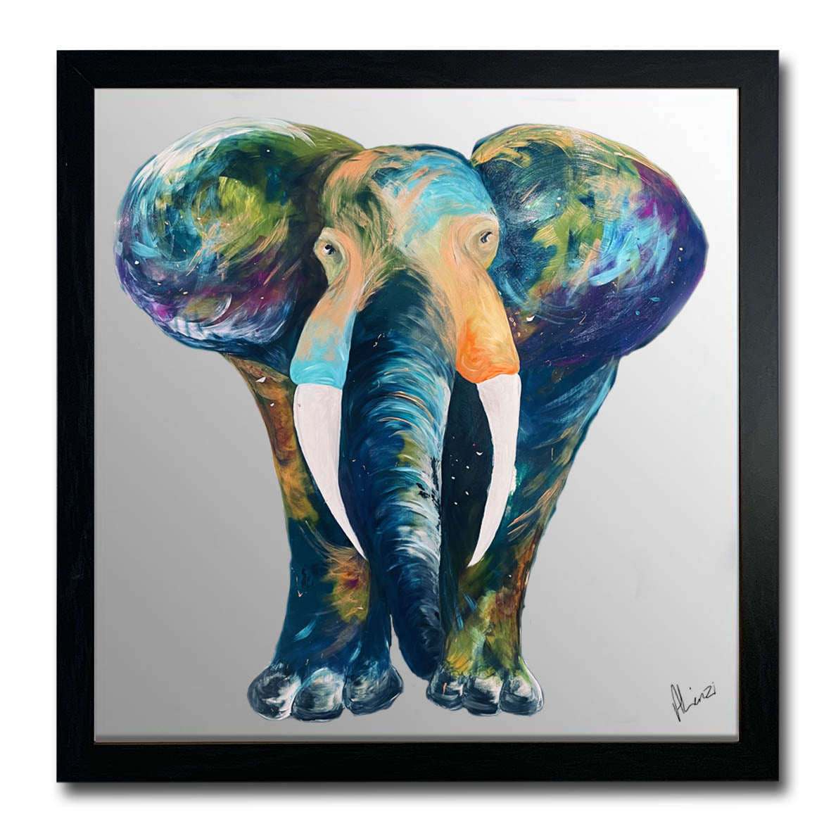 Original Elephant Mirror Art by Aimee Linzi