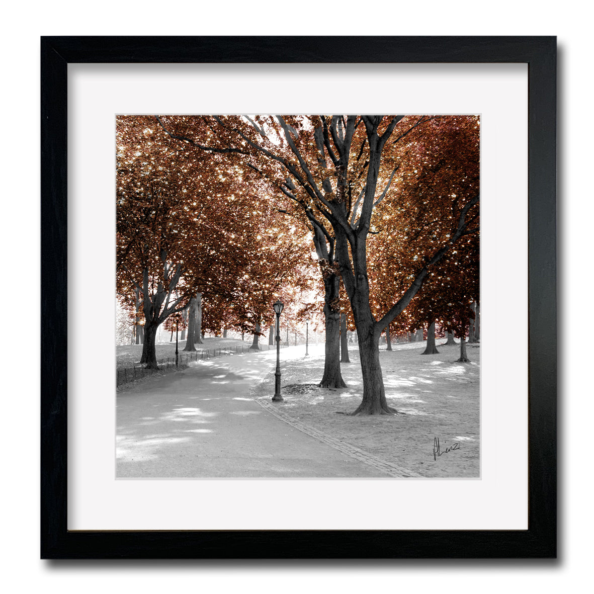 Path Bronze Painting Print Framed