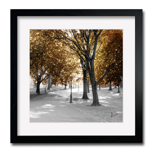 Path Gold Painting Print Framed