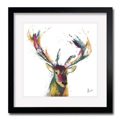 Stag Painting Print Framed