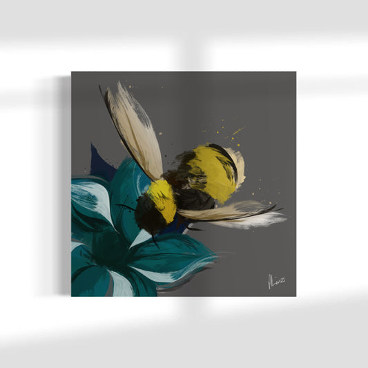 Bee In Flight Painting Print on Canvas