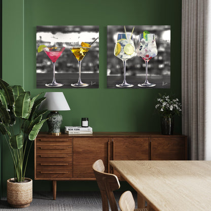 Gin Glasses Painting Print on Canvas