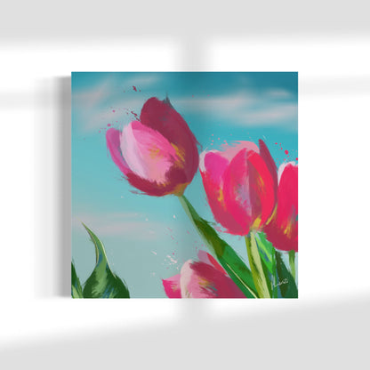 Pink Tulip Print on Canvas by Aimee Linzi