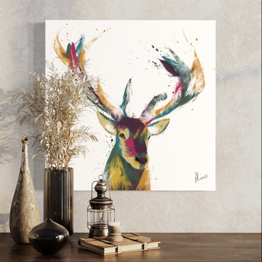 Stag Painting Print on Canvas