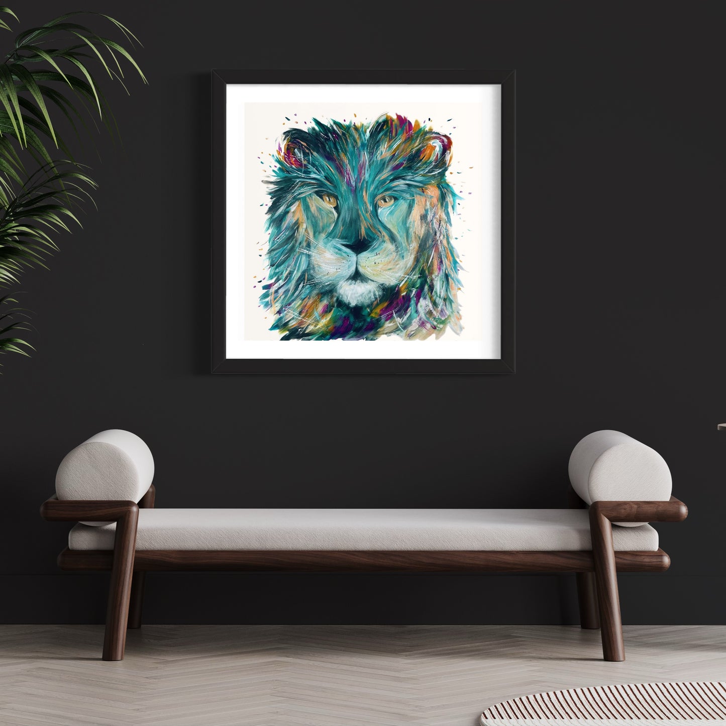 Lion 'King' Liquid Foil Framed Art