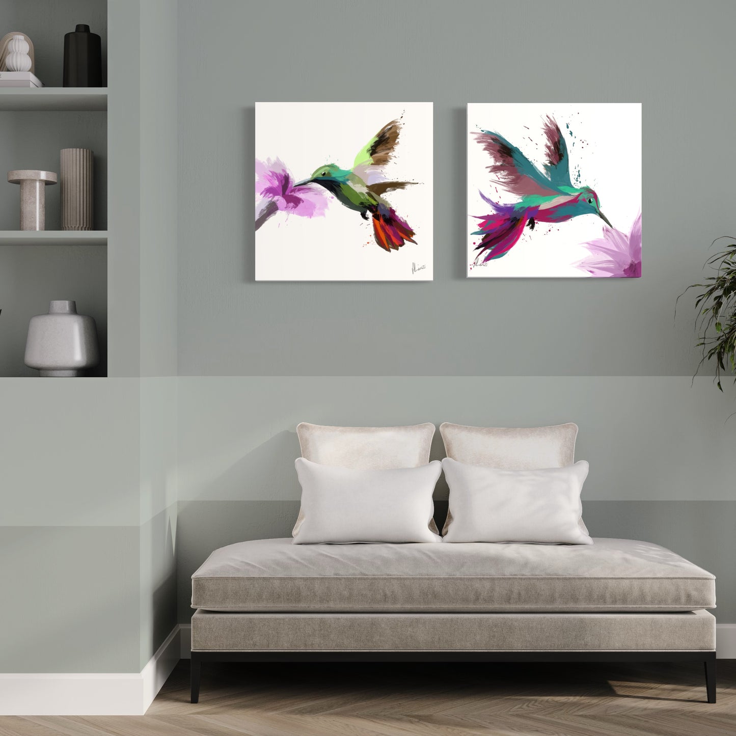 Hummingbird 2 Painting Print on Canvas