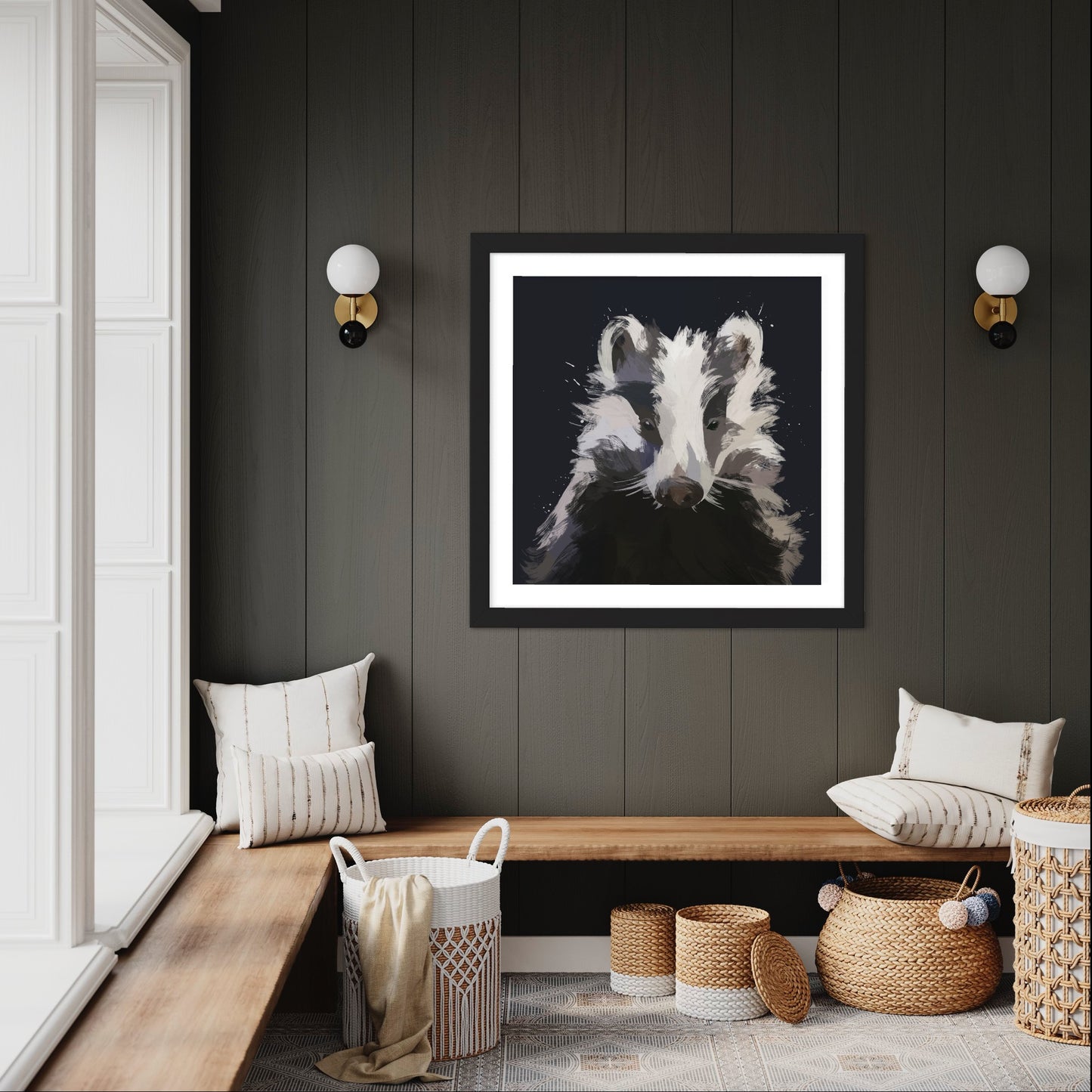 Black Badger Liquid Framed Print