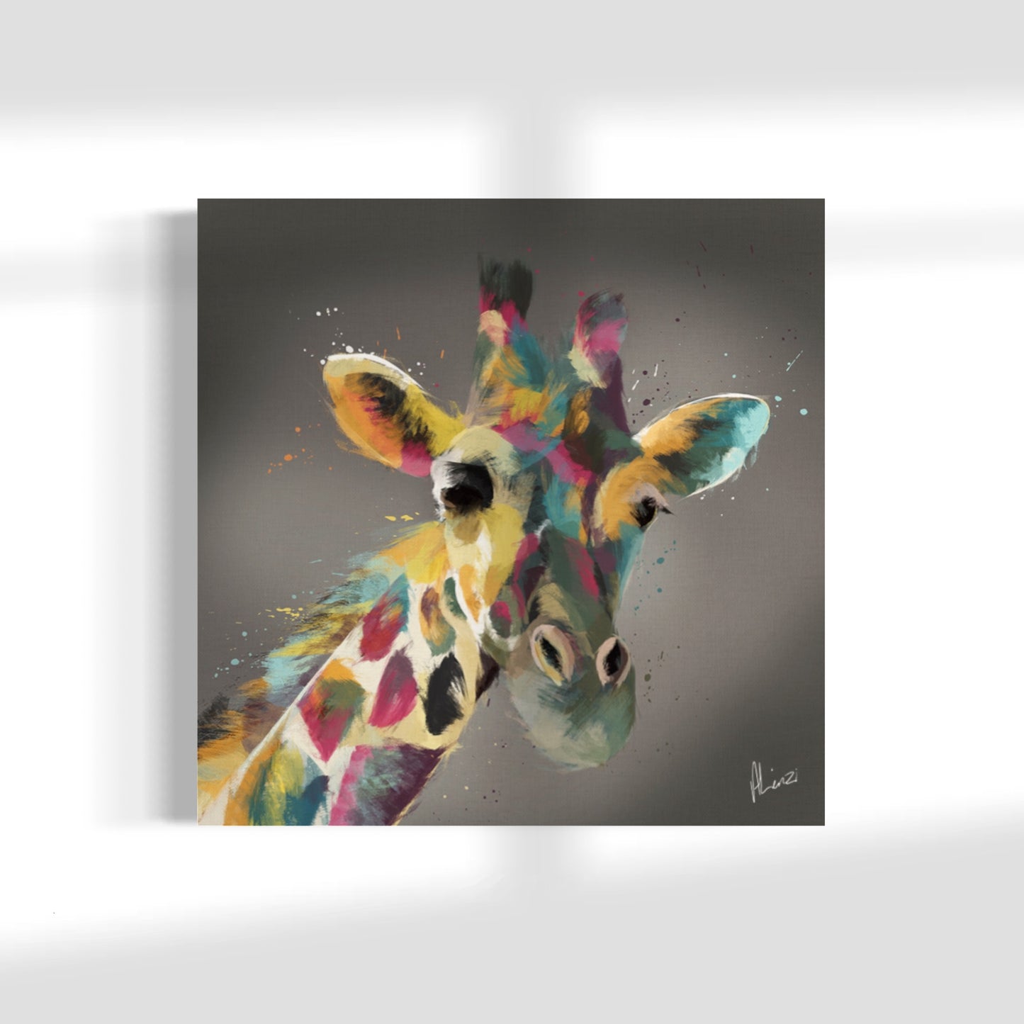 Giraffe Wall Painting on Canvas