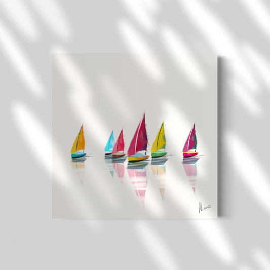 Sailing Reflect Painting Print on Canvas