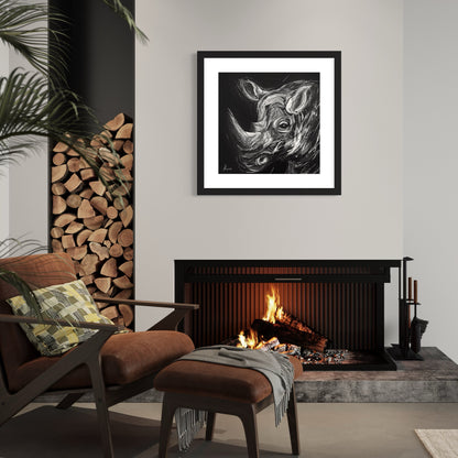 Rhino-II Eclipse Print Wall Art Framed