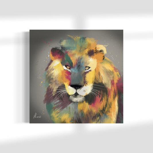 Lion Multi Painting Print on Canvas