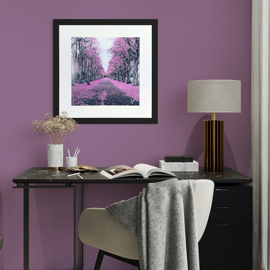 Trees Pink Painting Print Framed