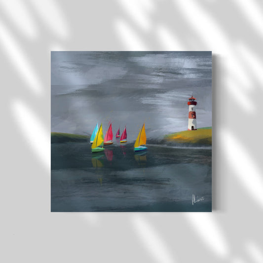 Lighthouse Painting Print on Canvas