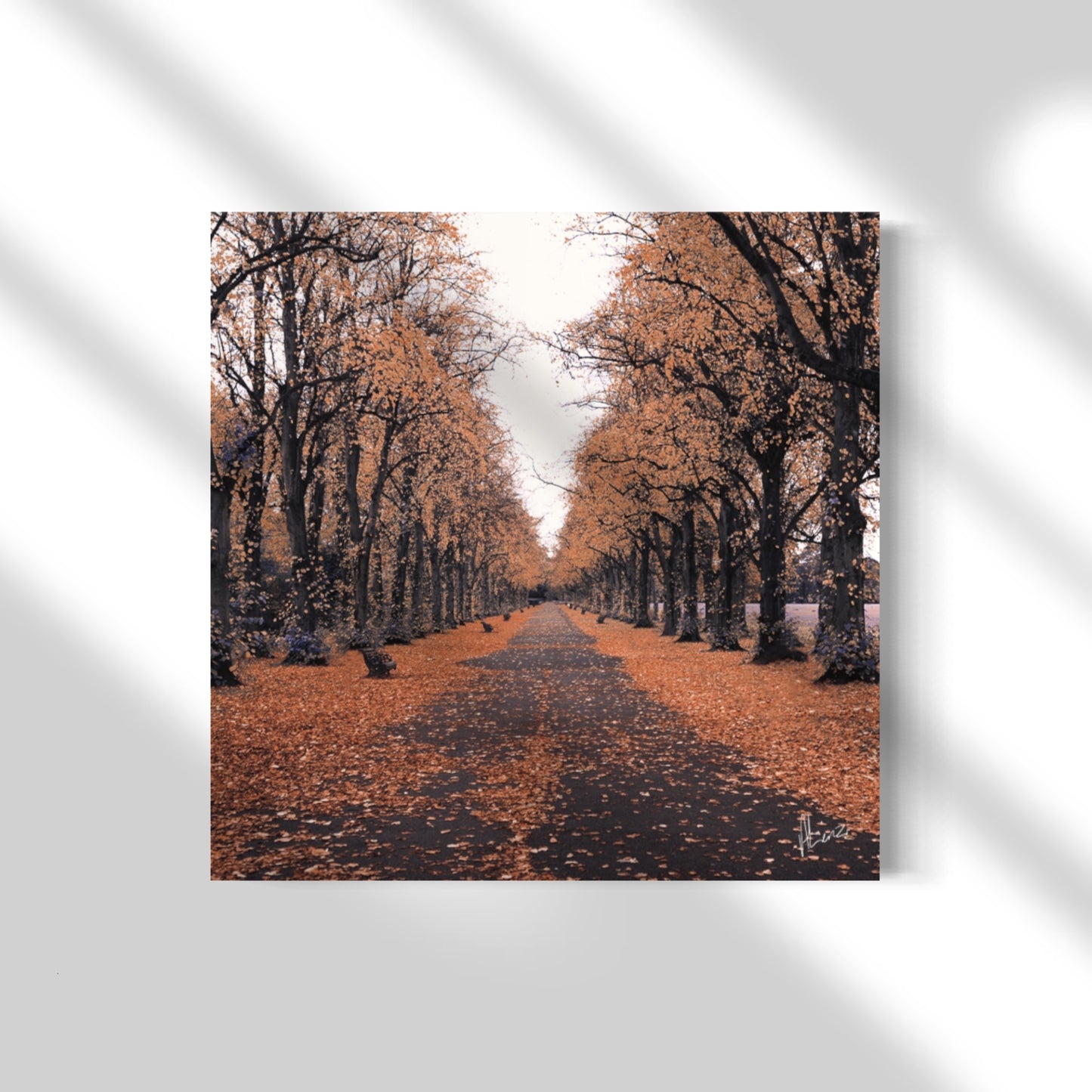 Bronze Autumn Path on Canvas