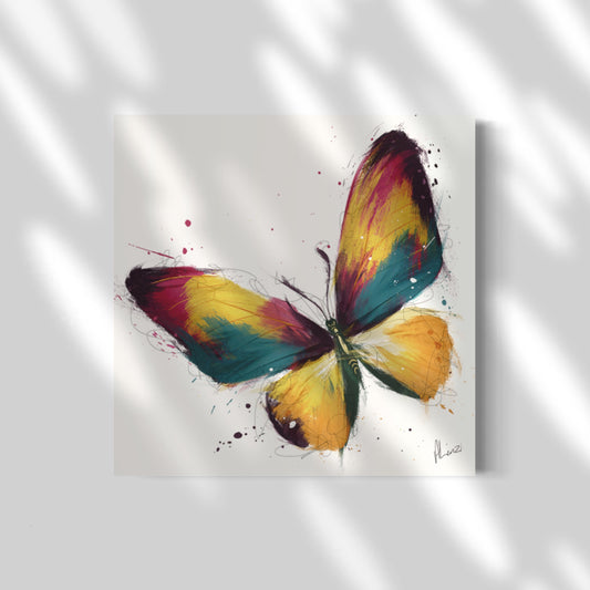 Botanical Butterfly Print on Canvas by Aimee Linzi